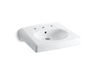 KOHLER K-1997-8 Brenham™ Wall-mount or Concealed Carrier Arm Mount Commercial Bathroom Sink with Widespread Faucet Holes,...
