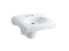 KOHLER K-1999-4N Brenham Wall-mounted or concealed carrier arm mounted commercial bathroom sink with 4" centerset faucet...