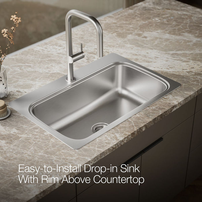KOHLER K-20060-1 Verse 33" top-mount single-bowl kitchen sink