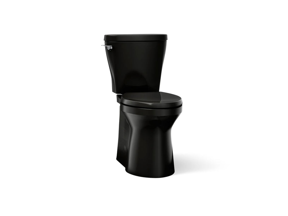 KOHLER K-20197 Betello ComForteeight Two-piece elongated 1.28 gpf chair height toilet, black black