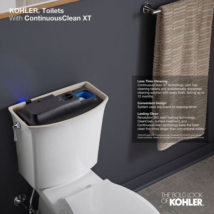 KOHLER K-20198 Betello ContinuousClean XT Two-piece Elongated Toilet with Skirted Trapway, 1.28 GPF