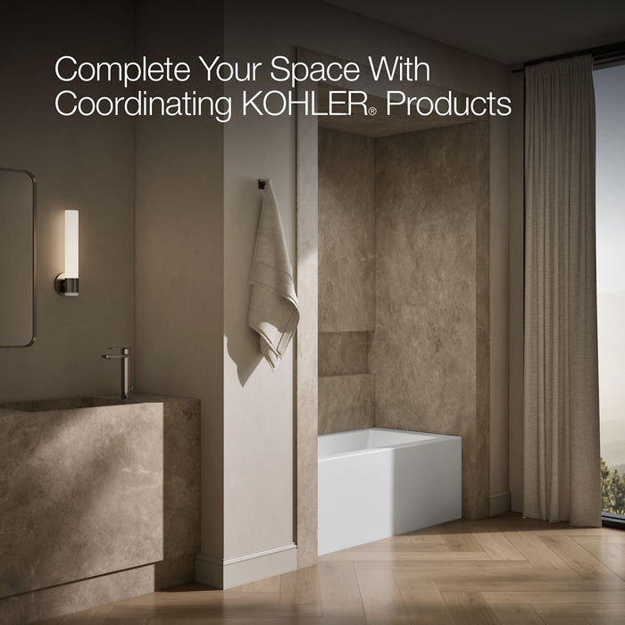 KOHLER K-20201-LA Underscore 60" x 30" alcove bath with integral apron, integral flange, and left-hand drain, white - view 3