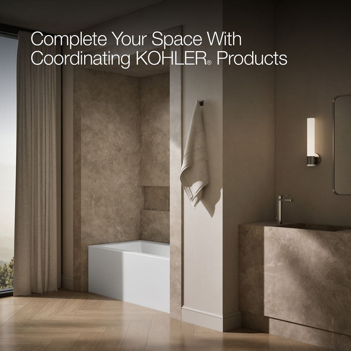 KOHLER K-20202-RA Underscore 60" x 32" alcove bath with integral apron, integral flange, and right-hand drain, white - view 3