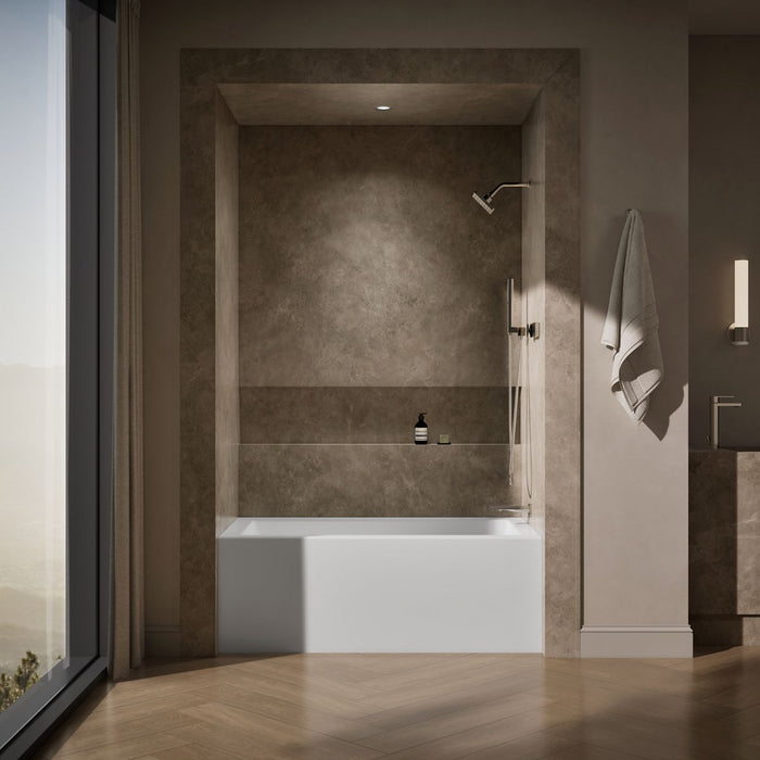 KOHLER K-20202-RA Underscore 60" x 32" alcove bath with integral apron, integral flange, and right-hand drain, white - view 4