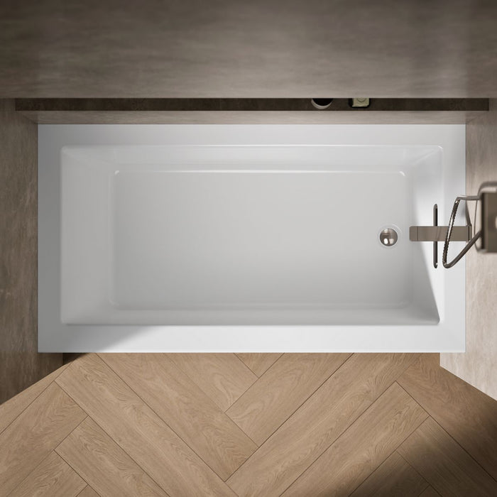 KOHLER K-20202-RA Underscore 60" x 32" alcove bath with integral apron, integral flange, and right-hand drain, white - view 5