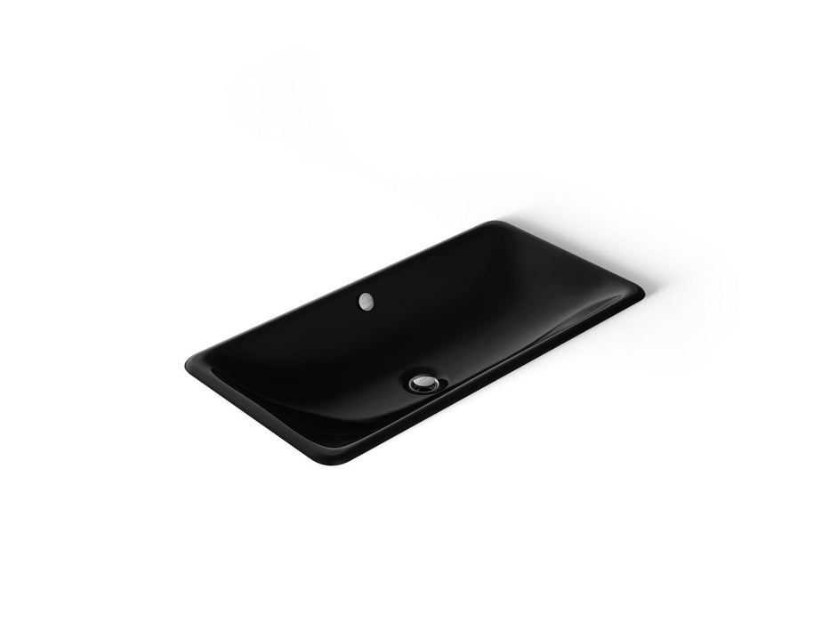 KOHLER K-20212 Iron Plains 30" rectangular drop-in/undermount bathroom sink, black black