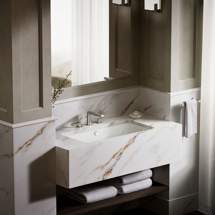 KOHLER K-20212 Iron Plains 30" rectangular drop-in/undermount bathroom sink, dune - view 4