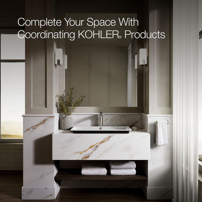KOHLER K-20212-P5 Iron Plains 30" rectangular drop-in/undermount/vessel bathroom sink with Iron Black painted underside,...