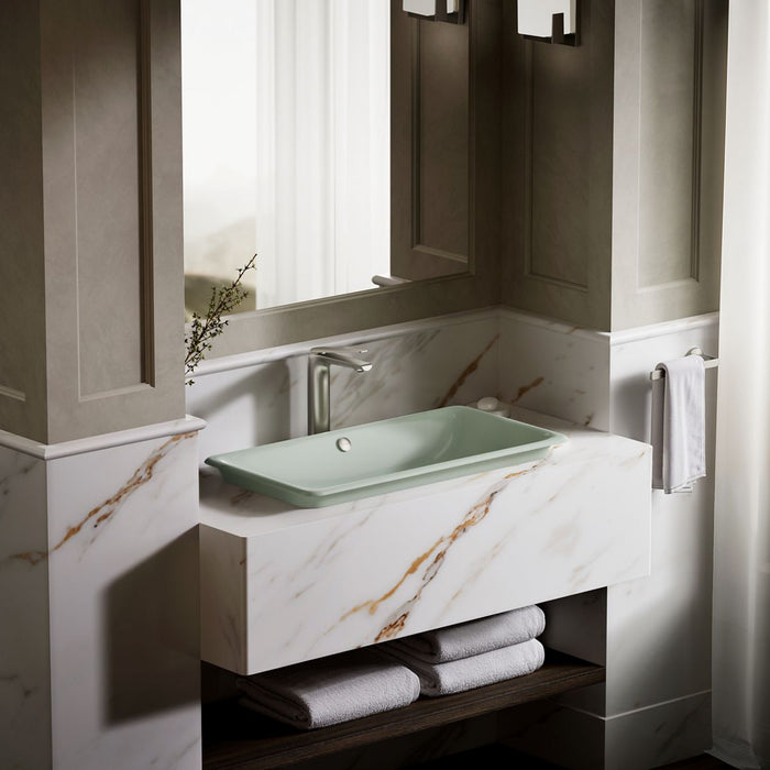 KOHLER K-20212-PAG Iron Plains 30" rectangular drop-in / undermount / vessel bathroom sink, aspen exterior with aspen...