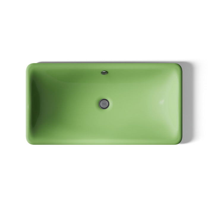 KOHLER K-20212-PFG Iron Plains 30" rectangular drop-in / undermount / vessel bathroom sink, fresh green exterior with...