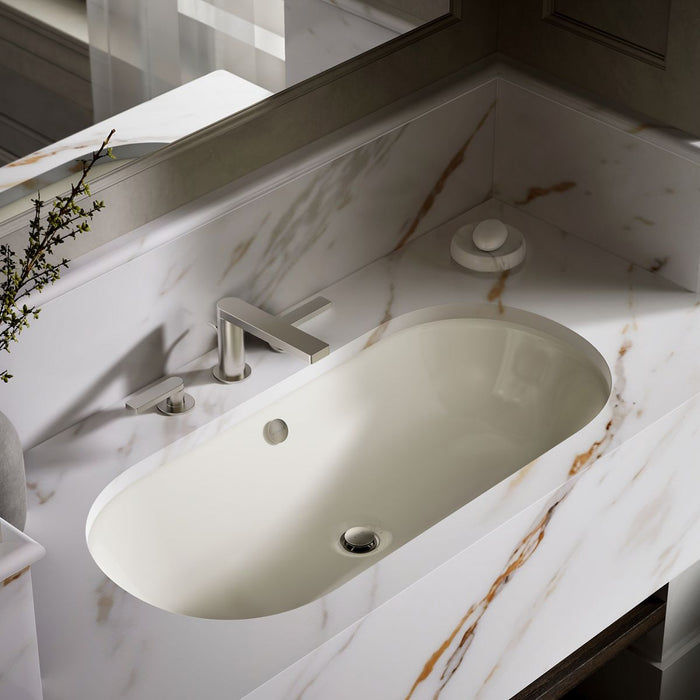 KOHLER K-20213-B Iron Plains 33" oval drop-in/undermount/vessel bathroom sink with Biscuit painted underside - view 2