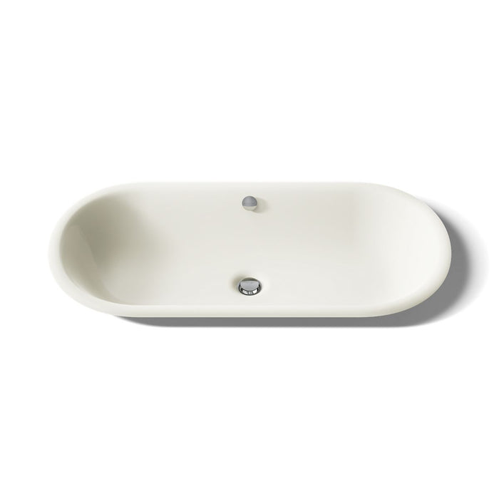 KOHLER K-20213-P5 Iron Plains 33" oval drop-in/undermount/vessel bathroom sink with Iron Black painted underside, biscuit...
