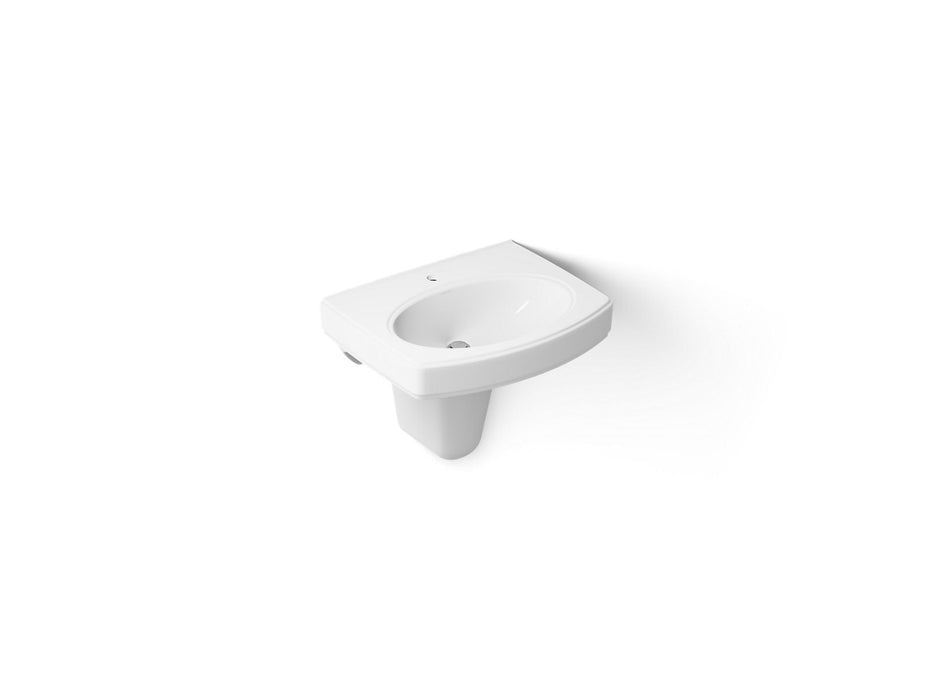KOHLER K-2035-1 Pinoir 22" Oval Wall-mount Bathroom Sink, White - 3/4 view of product