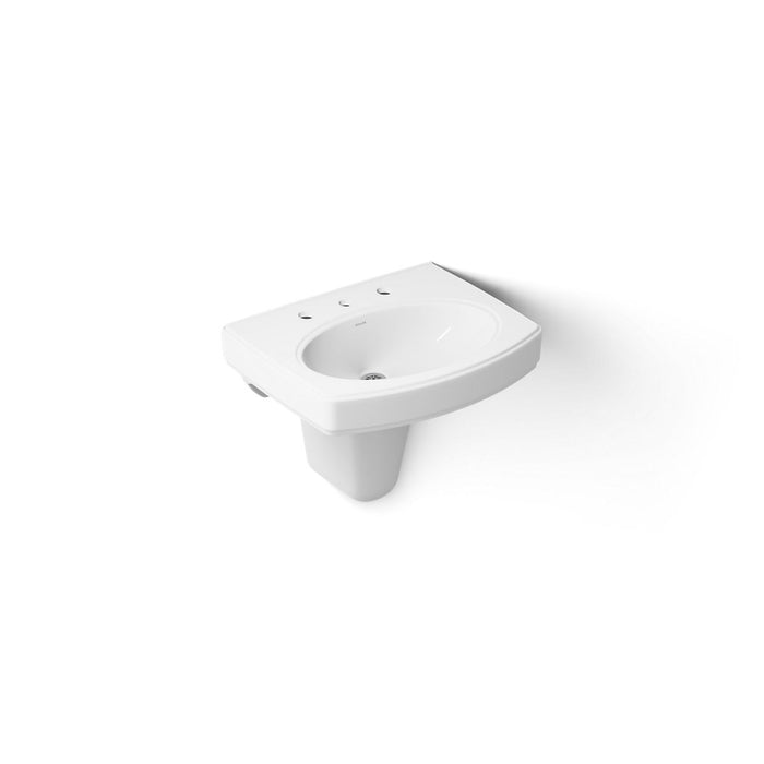 KOHLER K-2035-8 Pinoir 22" Oval Wall-mount Bathroom Sink, White - 3/4 view of product
