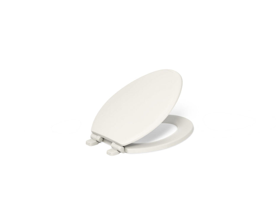KOHLER K-20454 Ridgewood Quiet-Close elongated toilet seat, biscuit