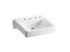 KOHLER K-2053-NR Soho 20" x 18" wall-mount/concealed arm carrier bathroom sink with 8" widespread faucet holes and...