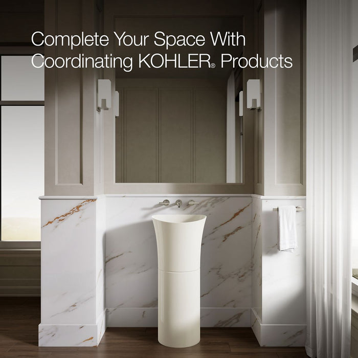 KOHLER K-20701-N Veil pedestal bathroom sink without overflow, biscuit - view 5