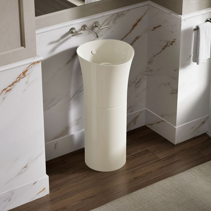 KOHLER K-20702 Veil 12-1/4" pedestal bathroom sink, biscuit - view 5