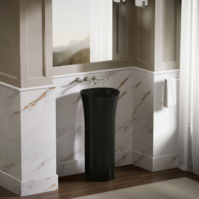 KOHLER K-20702 Veil 12-1/4" pedestal bathroom sink, black black - view 2