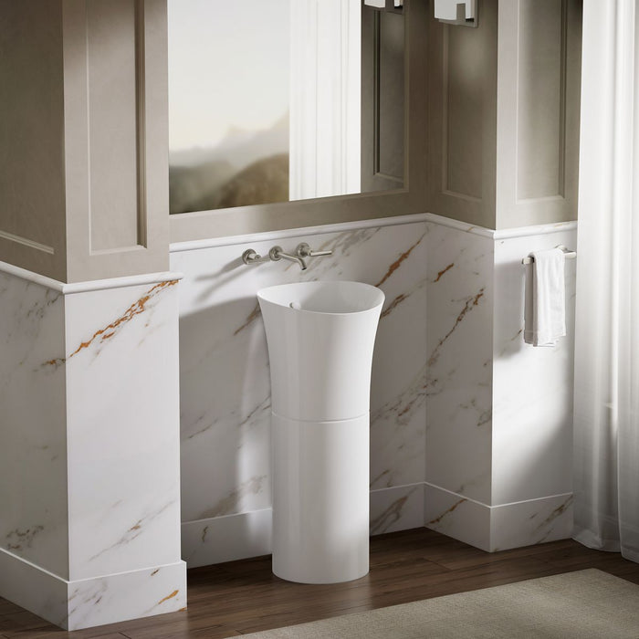 KOHLER K-20703 Veil 16" round vessel bathroom sink or pedestal sink basin, white - view 4
