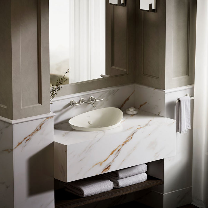 KOHLER K-20704 Veil 21" oval vessel bathroom sink, biscuit - view 2