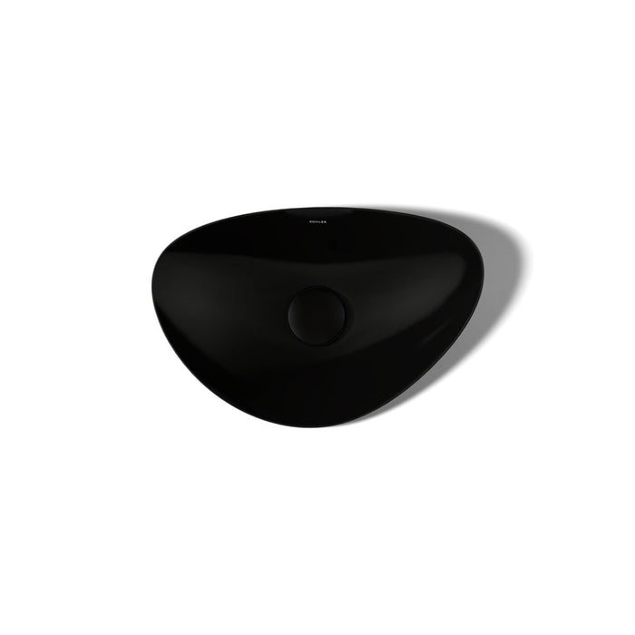 KOHLER K-20704-N Veil 21" oval vessel bathroom sink, no overflow, black black - view 2