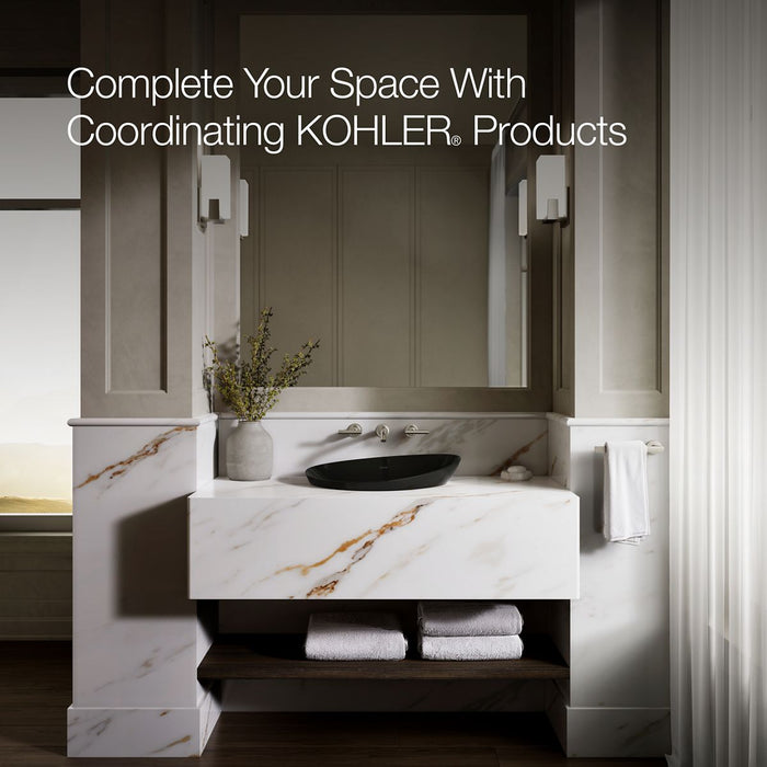 KOHLER K-20704-N Veil 21" oval vessel bathroom sink, no overflow, black black - view 3