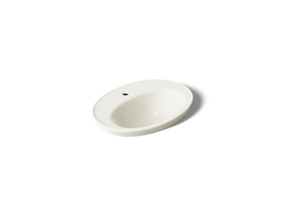 KOHLER K-2075-1 Serif 22-1/4" oval drop-in bathroom sink, biscuit