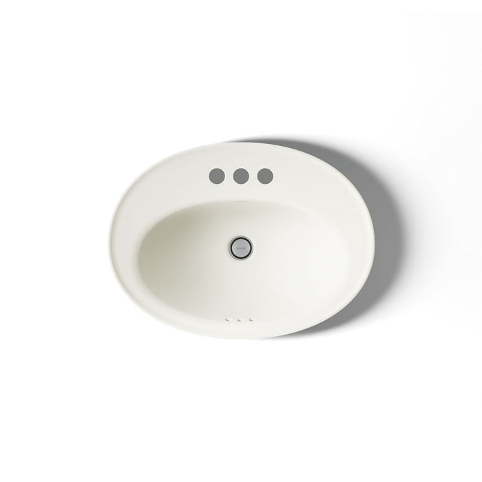 KOHLER K-2075-4 Serif 22-1/4" oval drop-in bathroom sink, biscuit - view 3