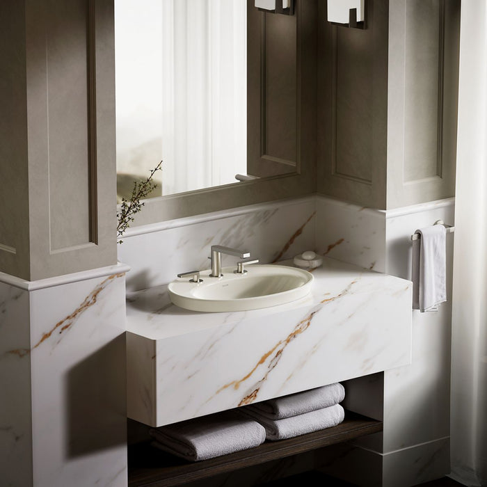 KOHLER K-2075-8 Serif 22-1/4" oval drop-in bathroom sink