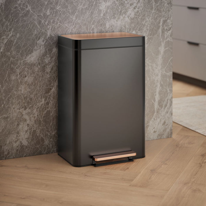 KOHLER K-20940 13-gallon stainless steel step trash can