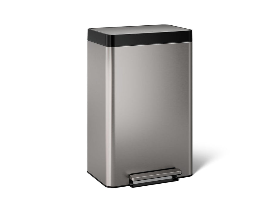 KOHLER K-20940 13-gallon stainless steel step trash can