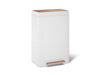 KOHLER K-20940 13-gallon stainless steel step trash can, white copper