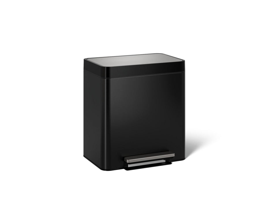 KOHLER K-20942 8-gallon stainless steel step trash can, black stainless