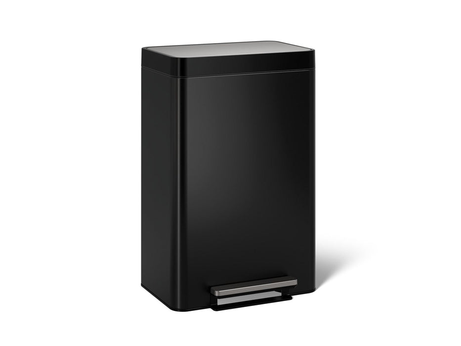 KOHLER K-20956 Dual-compartment step trash can, black stainless