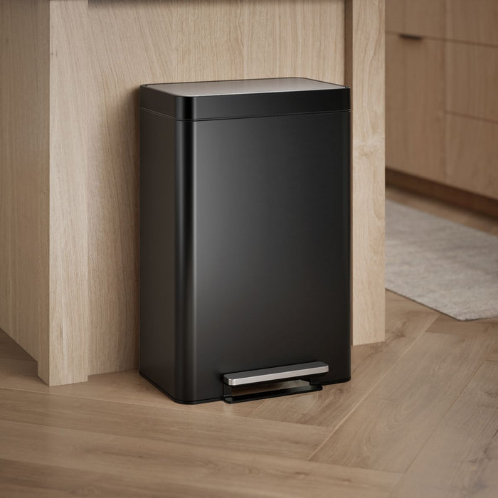 KOHLER K-20956 Dual-compartment step trash can, black stainless - view 2