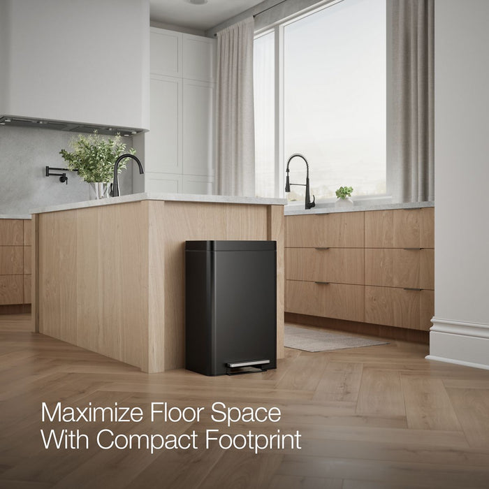 KOHLER K-20956 Dual-compartment step trash can, black stainless - view 4