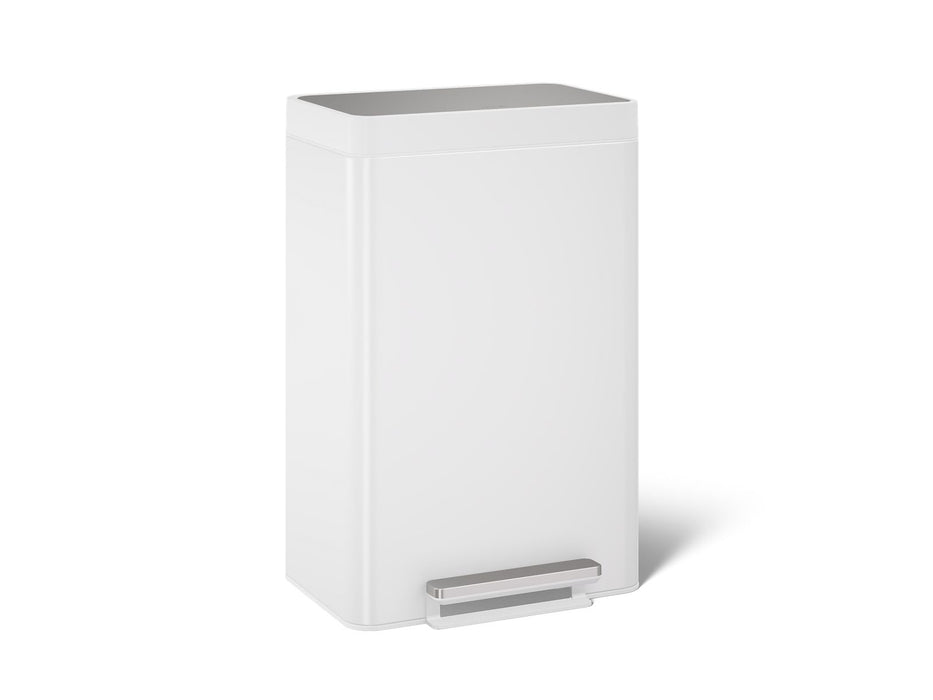 KOHLER K-20956 Dual-compartment step trash can, stainless steel white