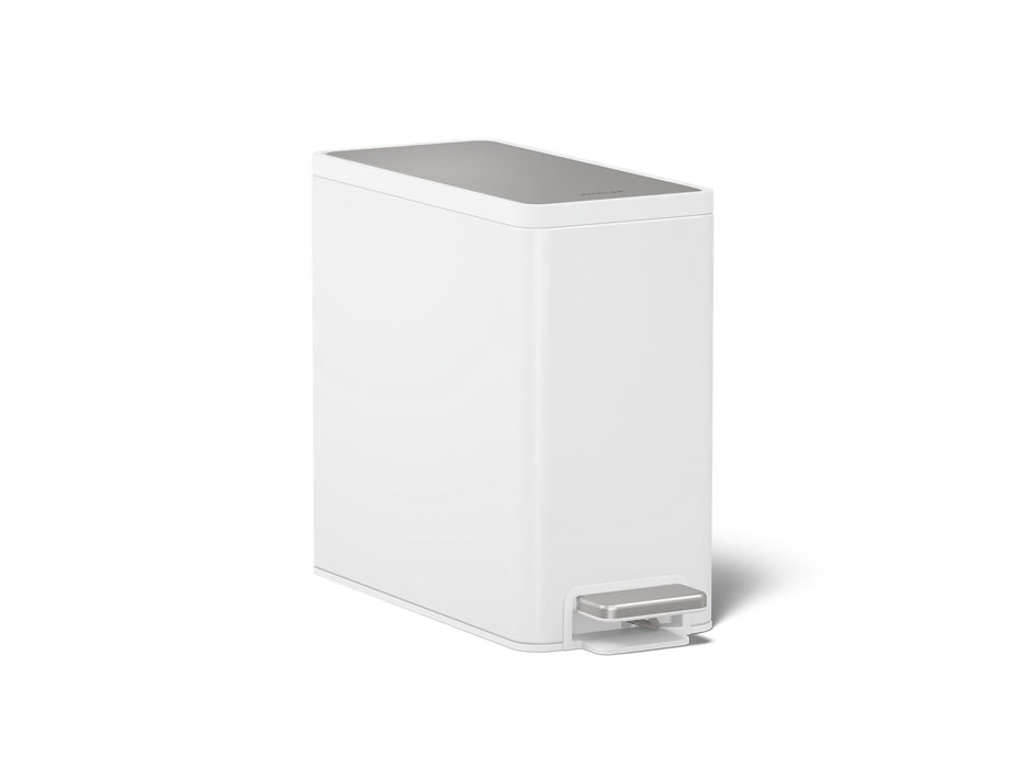 KOHLER K-20957 2.5-gallon slim step trash can, stainless steel white