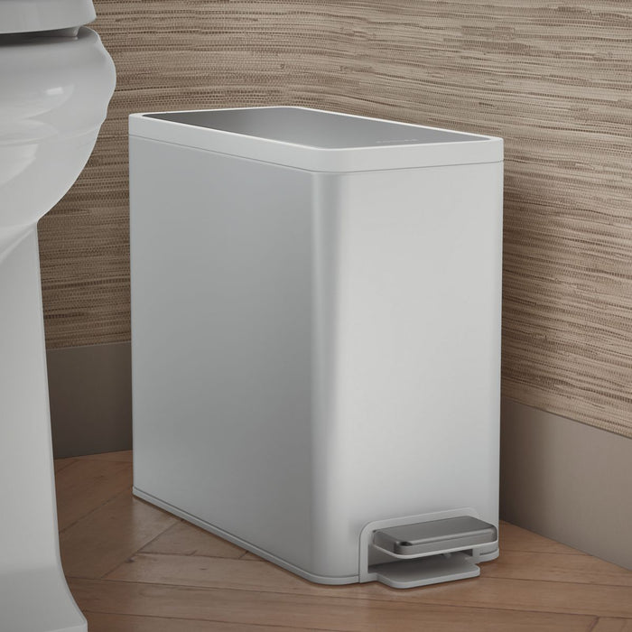 KOHLER K-20957 2.5-gallon slim step trash can, stainless steel white - view 2