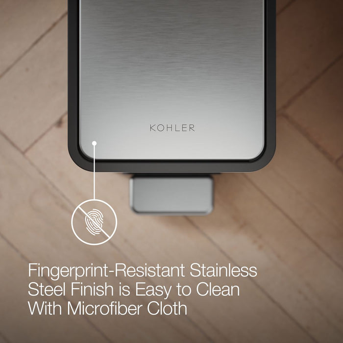 KOHLER K-20957 2.5-gallon slim step trash can, stainless steel - view 3