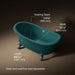 KOHLER K-21000-PAT Artifacts 66-1/8" x 32-1/2" freestanding bath, teal exterior with teal interior - view 5