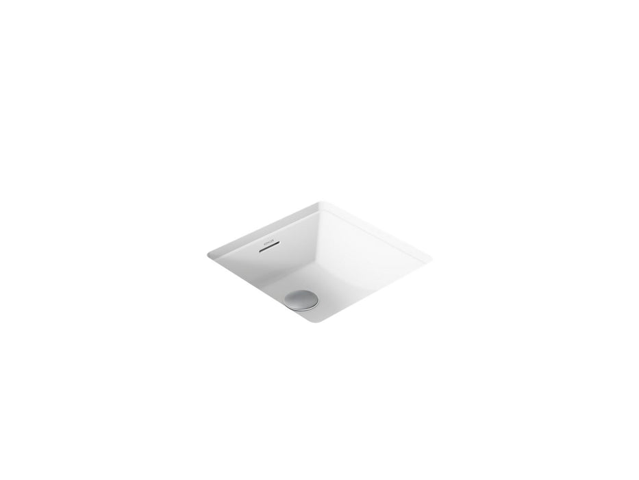 KOHLER K-21056-0 K-21056 Brazn 16-1/4" Square Undermount Bathroom Sink, white