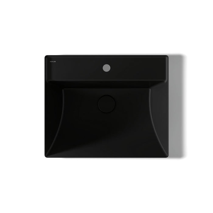 KOHLER K-21059-1 Brazn 23" rectangular vessel bathroom sink, honed black - view 3