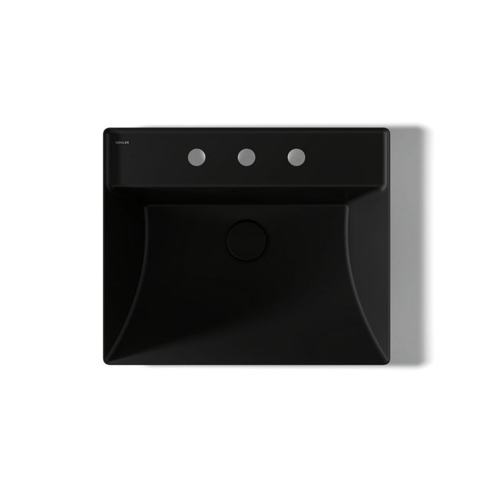 KOHLER K-21059-8 Brazn 23" rectangular vessel bathroom sink, honed black - view 3
