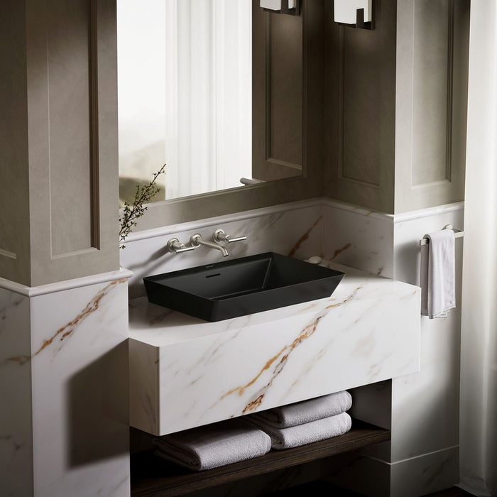 KOHLER K-21060 Brazn 23" rectangular vessel bathroom sink, honed black - view 4