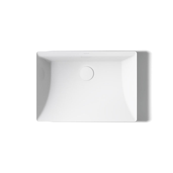 KOHLER K-21060 Brazn 23" rectangular vessel bathroom sink, white - view 3