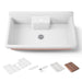 KOHLER K-21103-1HPPB Farmstead 45" top-/wall-mount single-bowl workstation farmhouse kitchen sink, 150th peachblow - view 5