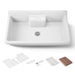 KOHLER K-21103-2HW Farmstead 45" top-/wall-mount single-bowl workstation farmhouse kitchen sink, white - view 4