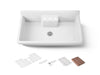 KOHLER K-21103-3HP5 Farmstead 45" top-/wall-mount single-bowl workstation farmhouse kitchen sink, white